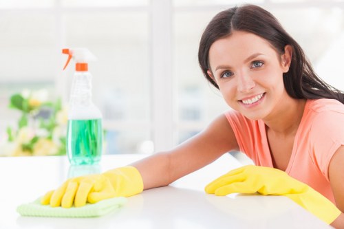 Professional Airbnb cleaning in a guest-ready rental living room