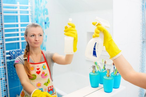 Deep cleaning a modern home interior