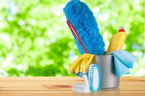 Regular cleaning routine in a home or office
