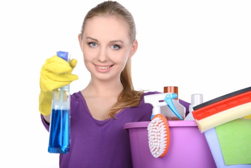 Move in cleaning team preparing a new home